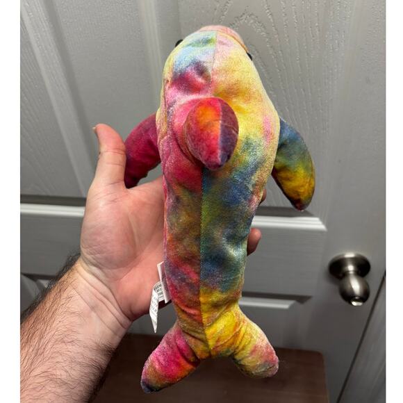 Tie-Dyed Dolphin Multicolor Stuffed Animal Lightweight Plush 13" - Picture 4 of 7